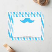 Mustache Stationery Notitiekaartje (Voorkant / Achterkant in situ)