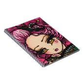 Mustache Steampunk Heart Valentijn Girl Fantasy Notitieboek (Rechterzijde)