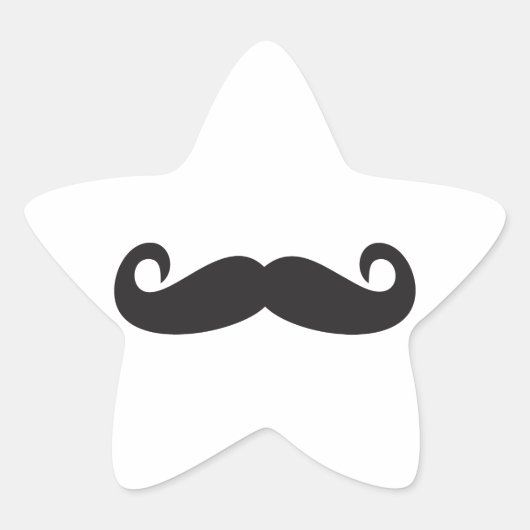 Mustache Ster Sticker (Voorkant)