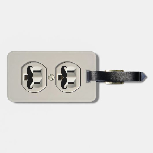 Mustache-stopcontact Bagagelabel (Achterkant horizontaal)