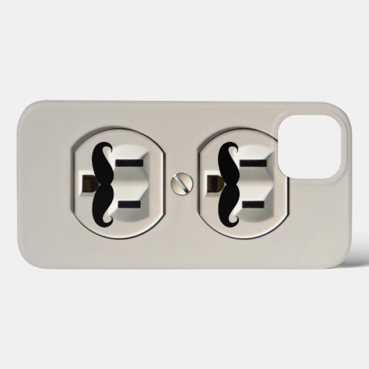 Mustache-stopcontact Case-Mate iPhone Case (Achterkant (horizontaal))