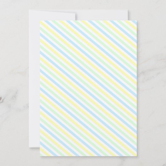Mustache Striped First Birthday Invitation Kaart (Achterkant)