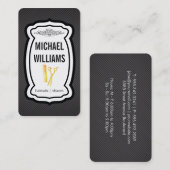 Mustache Stripes Golden Shears Comb Visitekaartje (Voorkant / Achterkant)