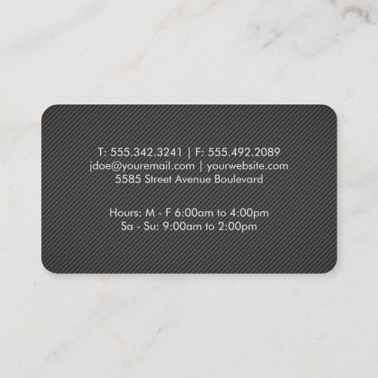 Mustache Stripes Golden Shears Comb Visitekaartje (Achterkant)