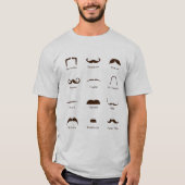 Mustache Style Identification Chart T-shirt (Voorkant)