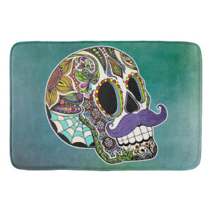 Mustache Sugar Skull Badmat