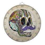Mustache Sugar Skull Dartboard Dartbord (Voorkant)
