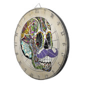 Mustache Sugar Skull Dartboard Dartbord (Voorkant Rechts)