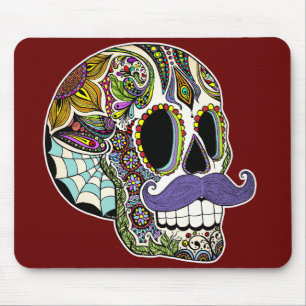  Mustache Sugar Skull Mousepad Muismat