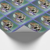 Mustache Sugar Skull Wrapping Paper Cadeaupapier (Hoek)