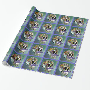 Mustache Sugar Skull Wrapping Paper Cadeaupapier
