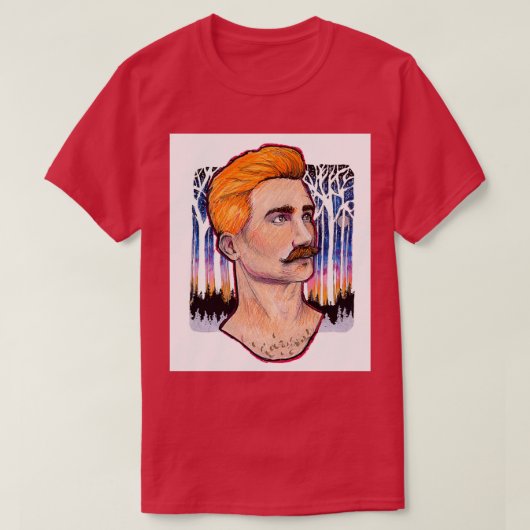 Mustache Sunrise T-shirt (Design voorkant)