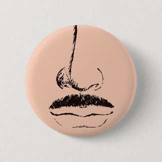 Mustache Surrealist Pinback Ronde Button 5,7 Cm