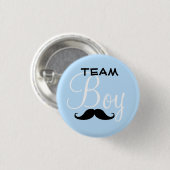 Mustache Team Boy Baby shower Ronde Button 3,2 Cm (Voorkant /achterkant)