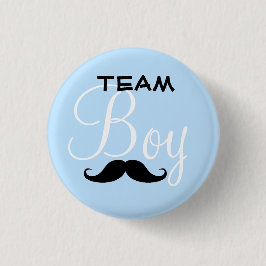 Mustache Team Boy Baby shower Ronde Button 3,2 Cm
