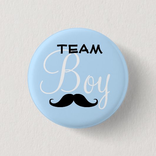Mustache Team Boy Baby shower Ronde Button 3,2 Cm (Voorkant)