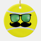 Mustache Tennis Ball Ornament (Achterkant)