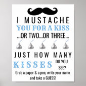 Mustache Theme Baby shower Game Poster (Voorkant)