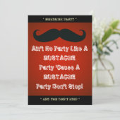 Mustache Theme Party Custom Invitation Kaart (Staand voorkant)