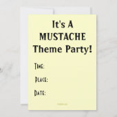 Mustache Theme Party Custom Invitation Kaart (Achterkant)