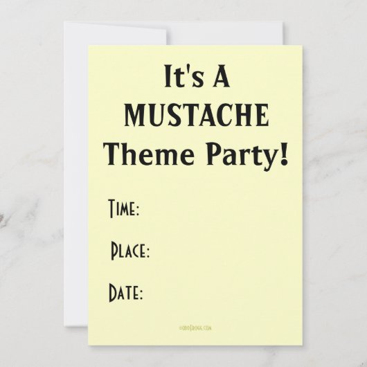 Mustache Theme Party Custom Invitation Kaart (Achterkant)
