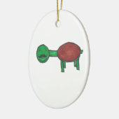 Mustache Turtle Keramisch Ornament (Links)