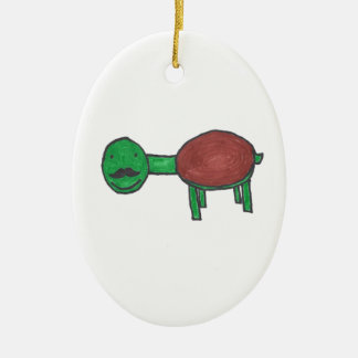 Mustache Turtle Keramisch Ornament