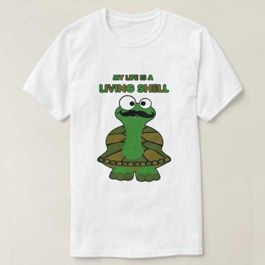 Mustache Turtle Living Shell T-shirt (Design voorkant)