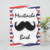 Mustache Uitnodiging (Staand voorkant)