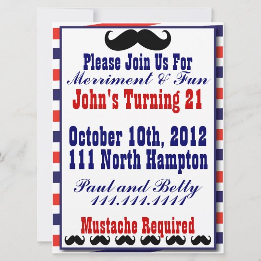 Mustache Uitnodiging (Achterkant)