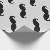 Mustache Vaderdag Glitter Cadeaupapier (Hoek)