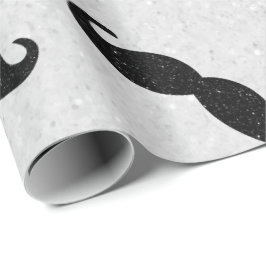 Mustache Vaderdag Glitter Cadeaupapier