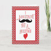 Mustache Valentijn Day, Red Hearts Feestdagen Kaart (Voorkant)