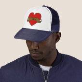 Mustache Valentijn Heart Trucker Pet (In situ)