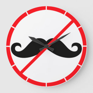 Mustache verboden! grote klok