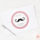 Mustache Verjaardag Sticker Chevron (Envelop)