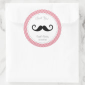 Mustache Verjaardag Sticker Chevron (Tas)