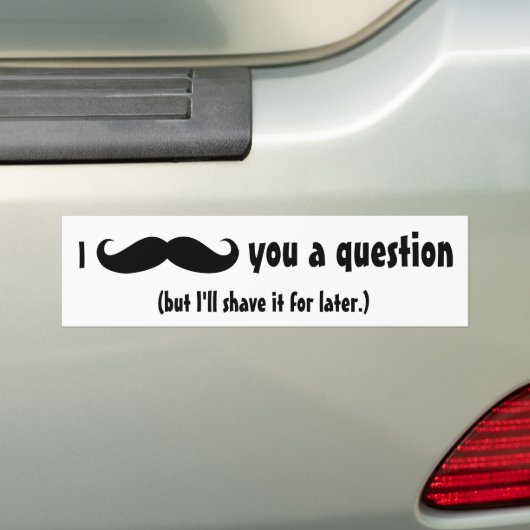 Mustache vermomming grappige snor gezichtshaar bumpersticker (Op auto)