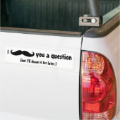 Mustache vermomming grappige snor gezichtshaar bumpersticker (Op Truck)