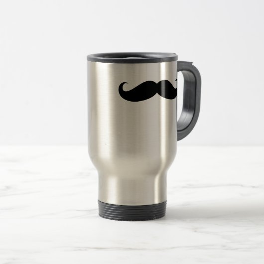 Mustache vermomming grappige snor gezichtshaar reisbeker (Voorkant rechts)