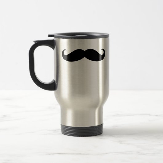 Mustache vermomming grappige snor gezichtshaar reisbeker (Links)