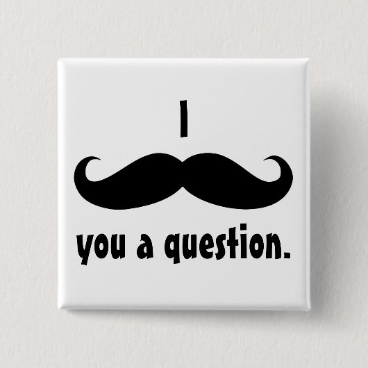 Mustache vermomming grappige snor gezichtshaar vierkante button 5,1 cm (Voorkant)