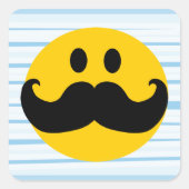 Mustache Vierkante Sticker (Voorkant)