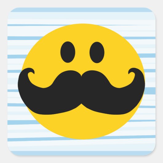 Mustache Vierkante Sticker (Voorkant)