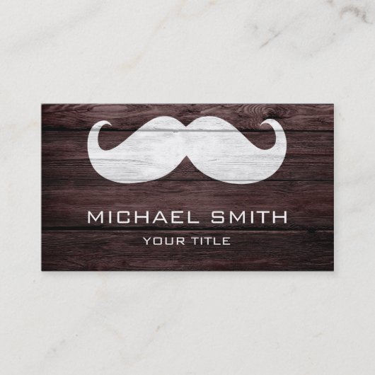 Mustache Wood 2 Visitekaartje (Voorkant)