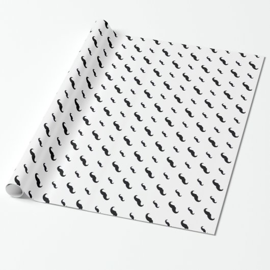 Mustache Wrapping Paper Cadeaupapier (Uitgerold)