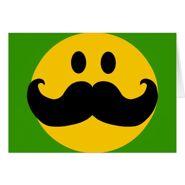 Mustache Yellow Happy Face (Voorkant Horizontaal)