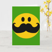 Mustache Yellow Happy Face Kaart (Gele Bloem)