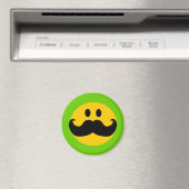 Mustache Yellow Happy Face Magneet (Insitu (Vaatwasser))