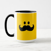 Mustache Yellow Happy Face Mok (Links)